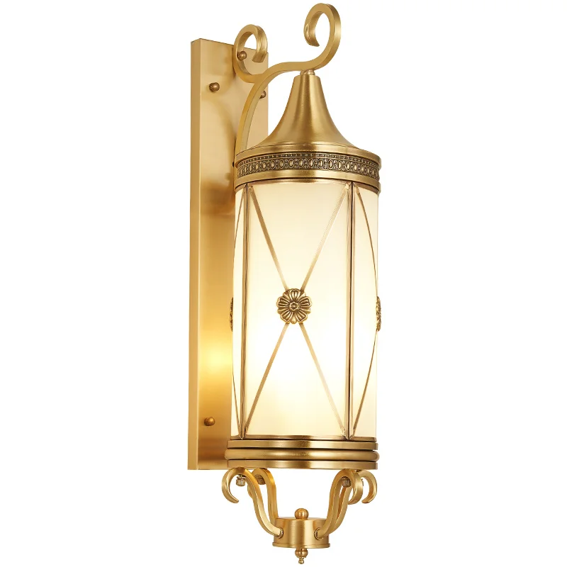 BERTH Nordic Outdoor Brass Wall Light LED Copper Sconce Lamp Creative Design Decor for Home Courtyard Corridor Aisle