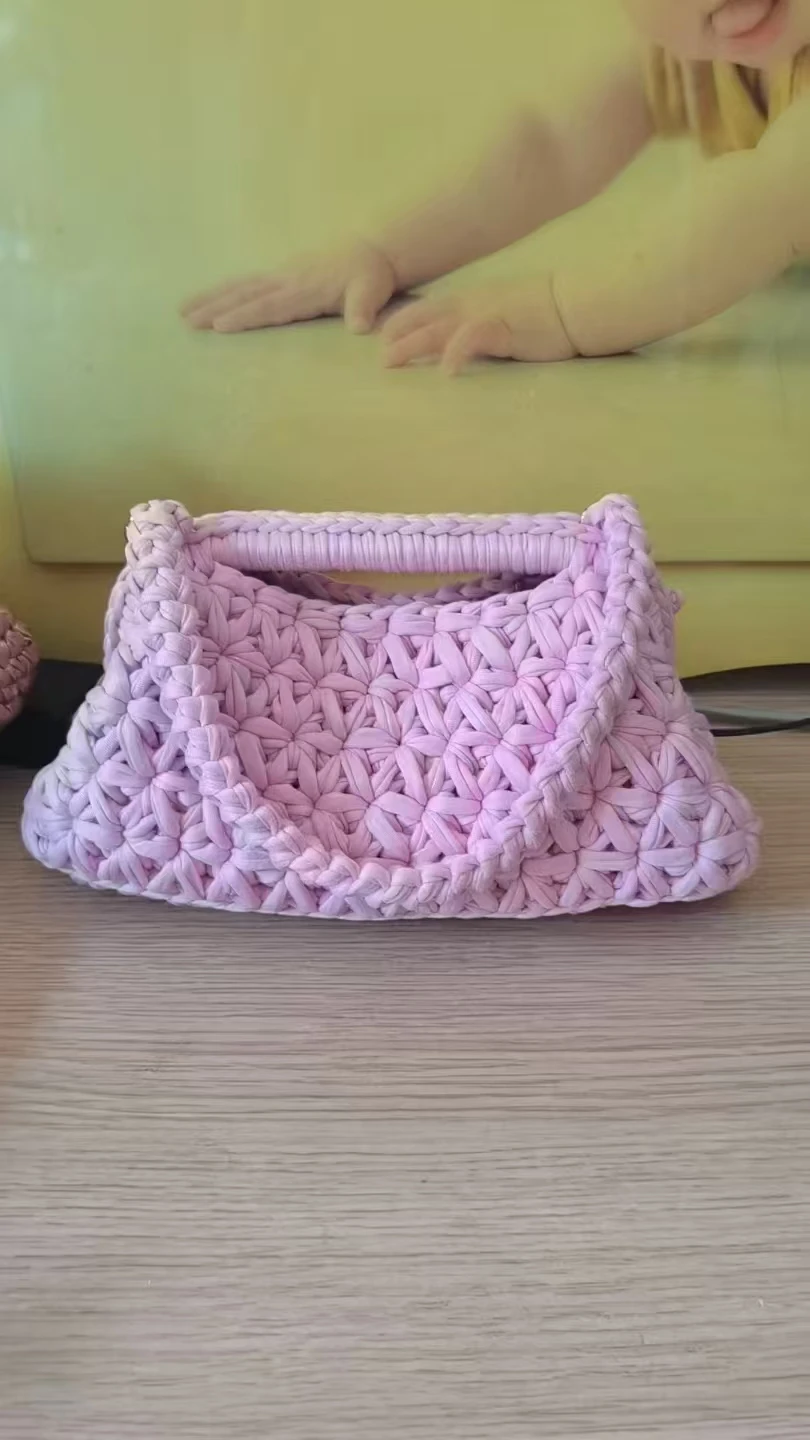 Handgehäkelte Fransen-Umhängetasche für Damen, modische Achseltasche – Detail 9