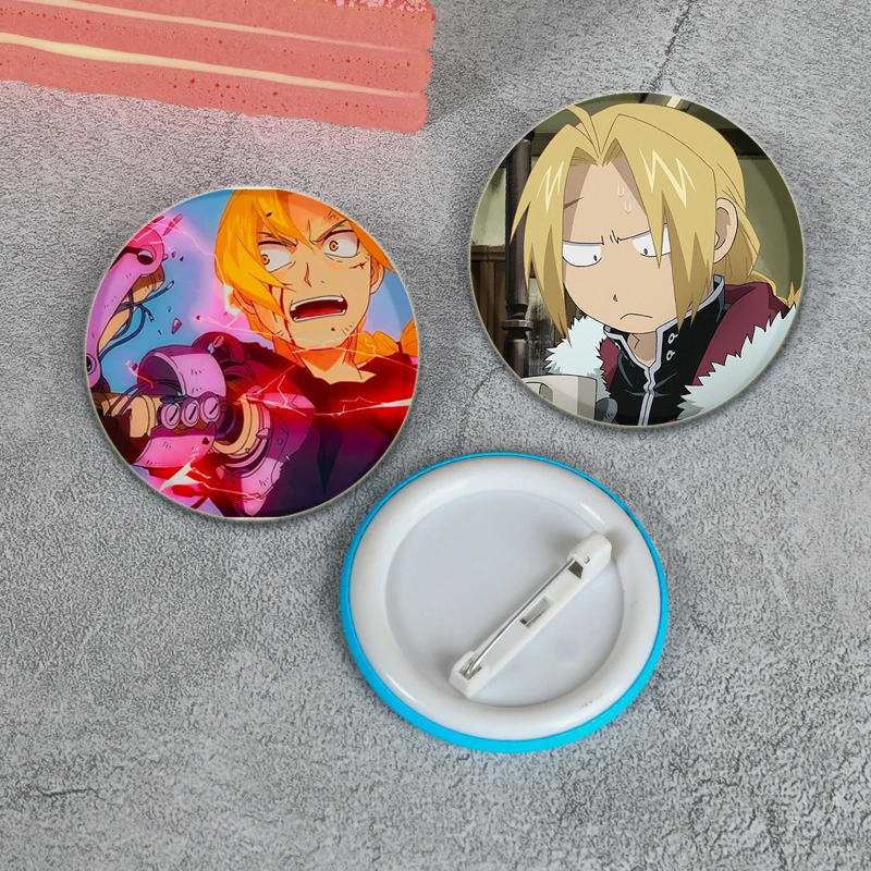 32/44/58mm Anime Fullmetal Alchemist Character Brooches Cosplay Badge for Collar Backpack Hat Decoration Handmade Enamel Pins