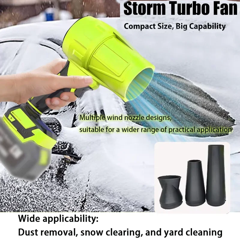 Electric Cordless Leaf Blower Dust Blower High-Speed Motor Handheld Jet Fan Air Blower for Patio Cleanin Snow Leaf Dust Blowing