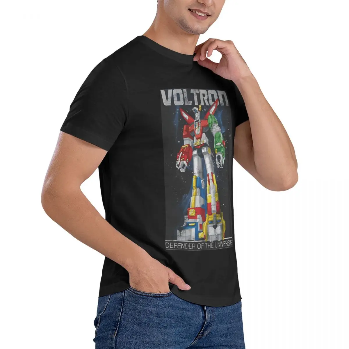 Funny Voltron Legendary Defender Space T-Shirt Men Crew Neck 100% Cotton T Shirts Voltron legendary defender Short Sleeve