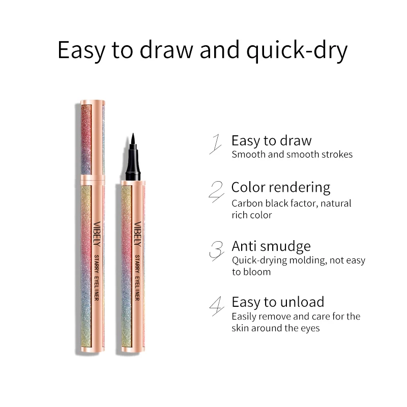 VIBELY Sexy Black Liquid Eyeliner Waterproof Eye Liner Pen Pencil Makeup Easy Wear Make-up Tools Women Beauty Cosmetics Products