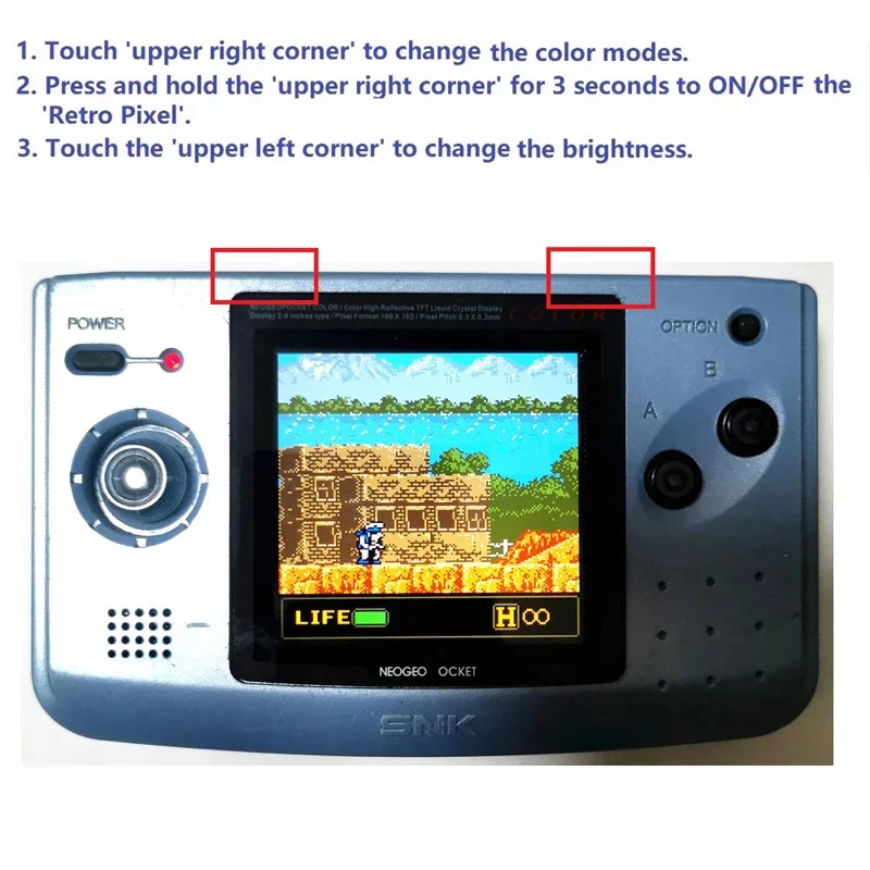 슈퍼 OSD DIY Coloful Q5 NEOGEO 포켓 컬러 게임 콘솔용 NGPC 백라이트 LCD 키트용 대형 스크린 LCD 디스플레이