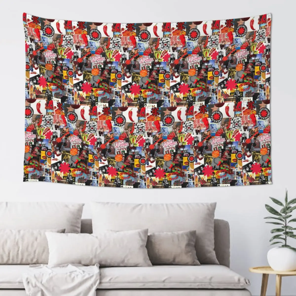 Rhcp Red Hot Chili Peppers Band Tapestry Hippie Wall Hanging Aesthetic Home Decor Tapestries for Living Room Bedroom Dorm Room