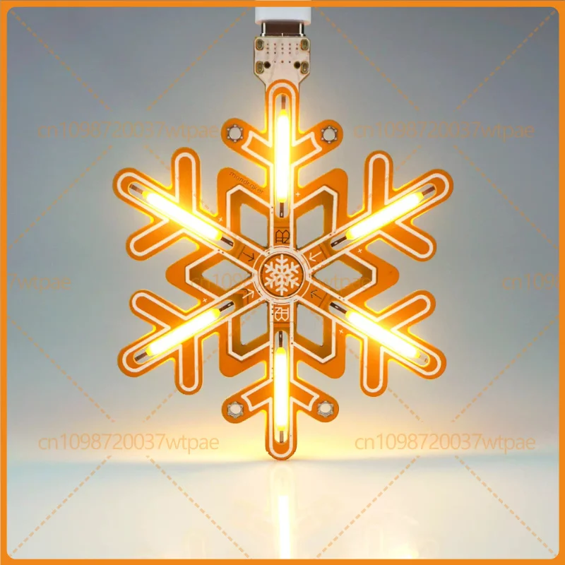 For Snowflake LED Lamp, Touch Stepless Dimming, Christmas Camping Ambient Decor, Open‑Source Electronic DIY Craft