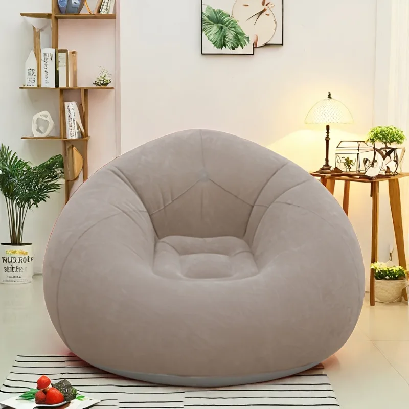 [Inflatable Sofa|Portable]Inflatable Sofa 1pc|Portable Folding | Random Color, Casual Flocking, Outdoor Camping,Home Lazy Chair