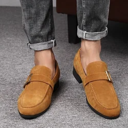 Casual Business Dress Shoes Man Pointed Toe Social Shoe for Men Suede Office Footwear High Quality Fashion 2024 Style New Party