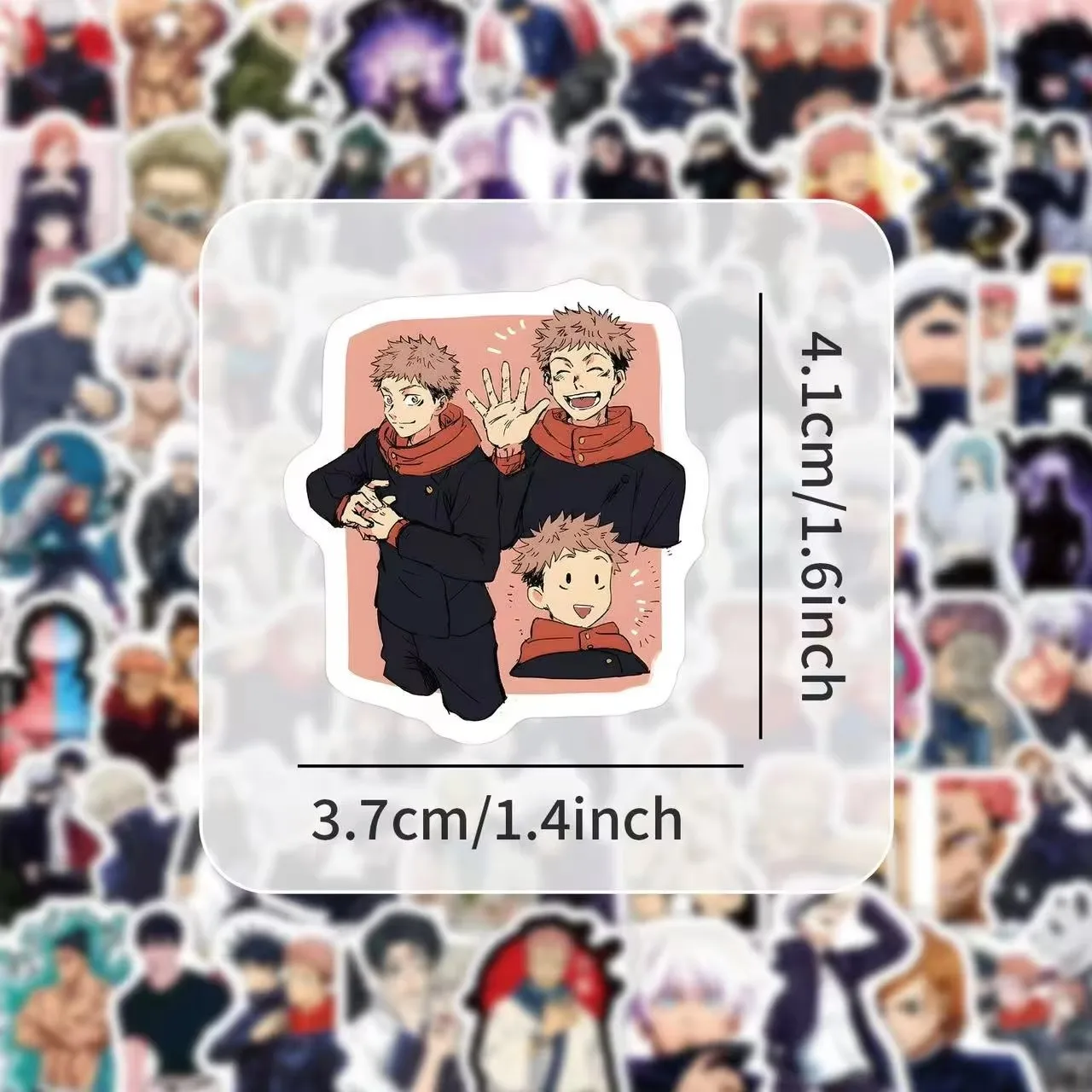 100 قطعة Jujutsu Kaisen Kawaii ملصقات الأمتعة الكتابة على الجدران لعبة الشارات لاصقة تزيين هدية إغلاق ملصق