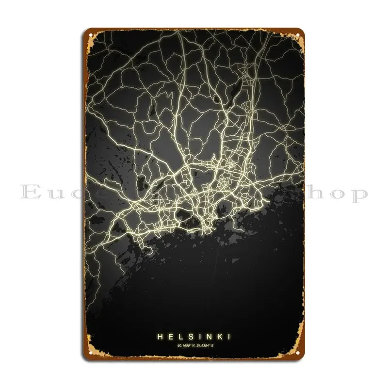 Helsinki Металлические вывески Иржавые таблички Бар Пещера Печать Гараж Оловянная вывеска Плакат