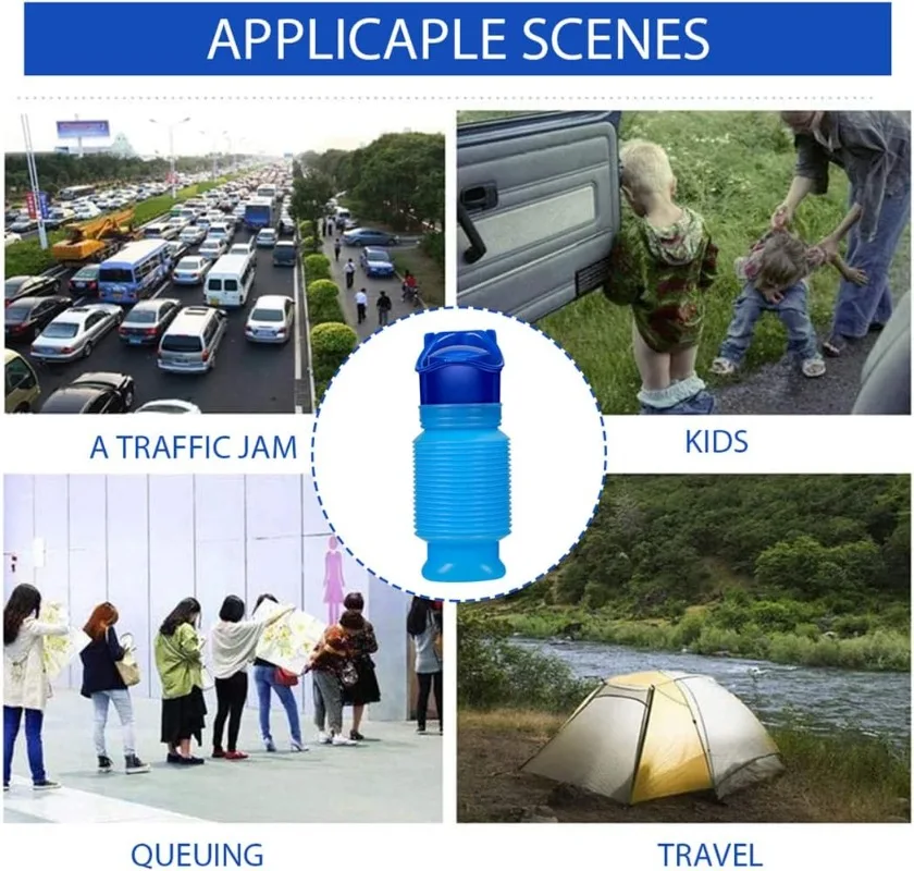 Emergency Toilet Shrinkable Urinal Urine Bottle Portable Potty Pee Bottles Male Female Kids Outdoor Camping Travel Traffic Jam