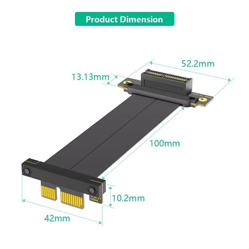 Przedłużacz Top-PCI-E PCI Express 4.0 1X (podwójny pionowy kierunek 90 stopni)