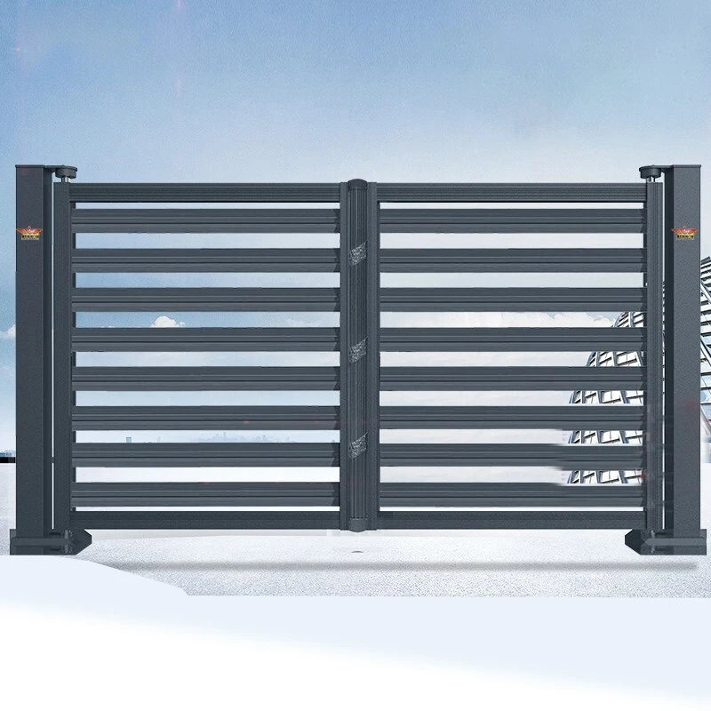 

Modern Automatic Aluminum Driveway Gate Louver Retractable Folding Gate With Powder Coating Finish For Garden Or Outdoor Use