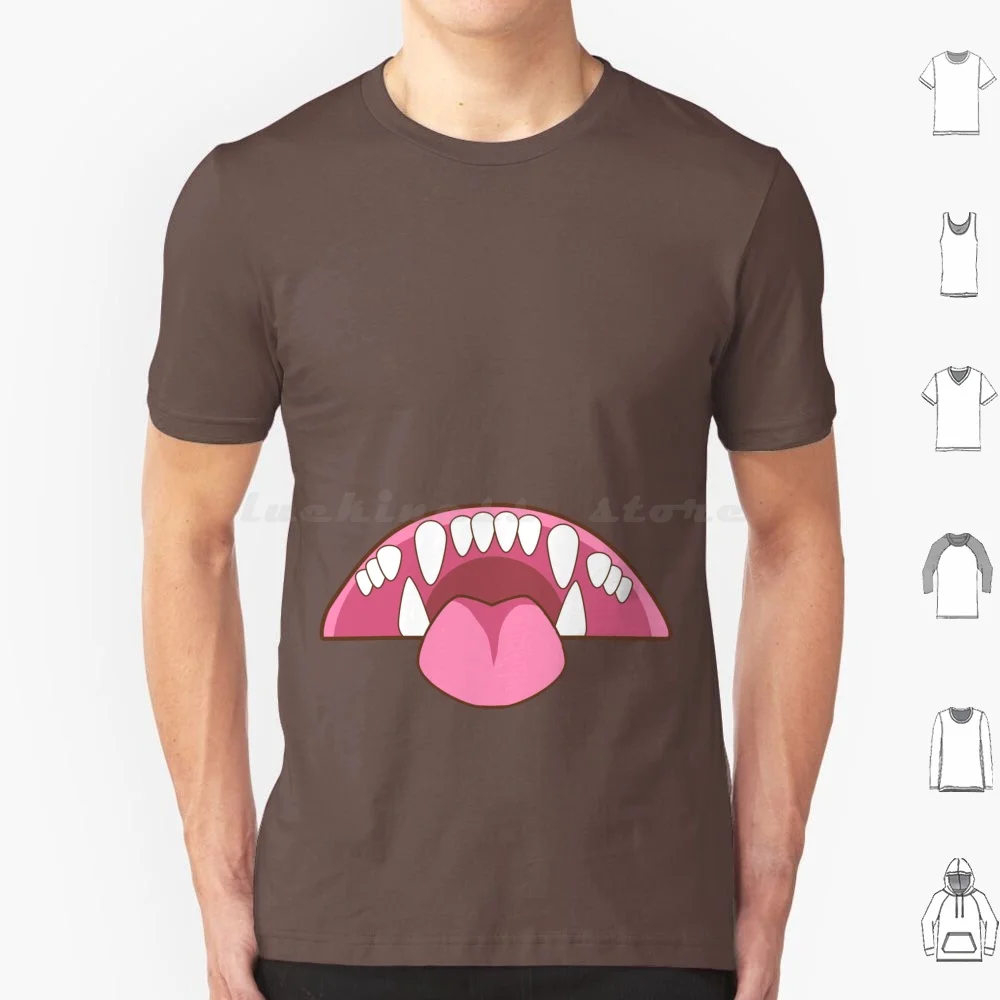 

Nom Belly ~ Natural T Shirt 6xl Cotton Cool Tee Teeth Toothy Monster Shark Nom Nomnom Belly Mouth