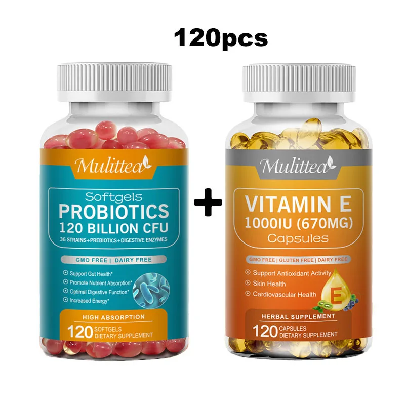 Mulittea Hot sale Probiotics and Vitamin E Capsules Helps Promote Intestinal Flora Digestion and Skin Beauty Health
