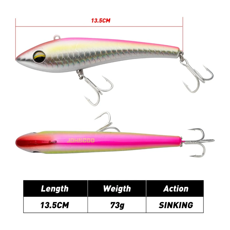 لعبة كبيرة 73 جرام من Nuovo Matita Affondamento VIB Esche Da Pesca in Mare Wobblers Per GT Tonno Acqua Salata Bastone Esca Artificiale #2