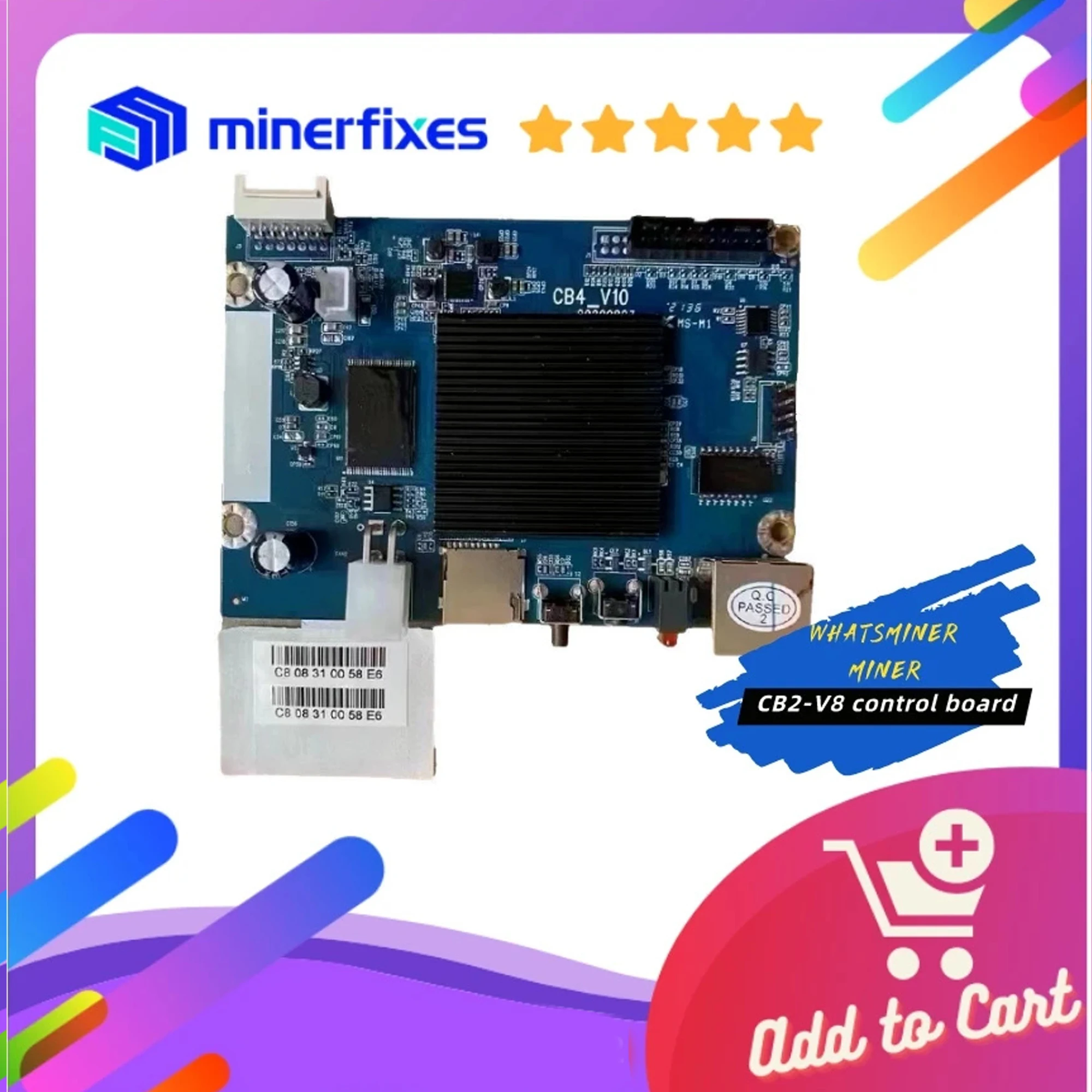 ใหม่เอี่ยม whatsminer CB4-V10บอร์ดคอนโทรลเหมาะสำหรับ M20S M21S M30S M31S M50.Providing คำแนะนำทางเทคนิค