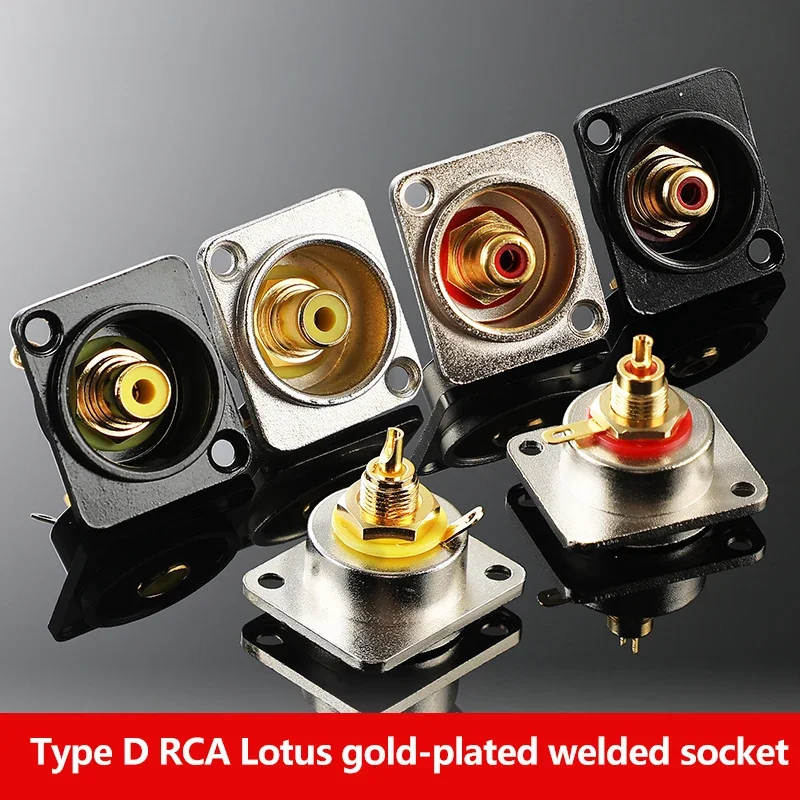 

D-type A367A-B gold-plated welded base RCA terminal Audio Socket Solder Connector AV Audio Video 86 Panel Audio Plug Adapter