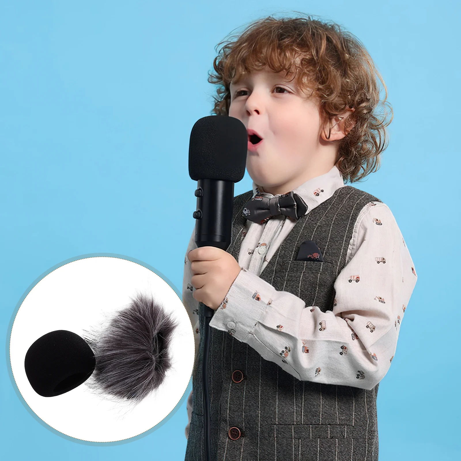 

2Pcs Microphone Windscreen Protective Cover Easy Clean Clear Audio Quality Versatile Use Broadcasting Ktv Mic Protector