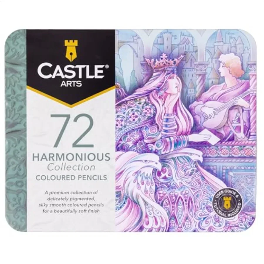 

Harmonious Colored Pencil Set 72 Muted WaxBased Soft Core Coloring Pencils for Adult Artists' Relaxation Presented in Tin Case