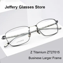 Pure Titanium Large Size Business Glasses Frames Square Men Ultralight Comfortable Eyewear Handmade Designer Eyeglasses ZT27015
