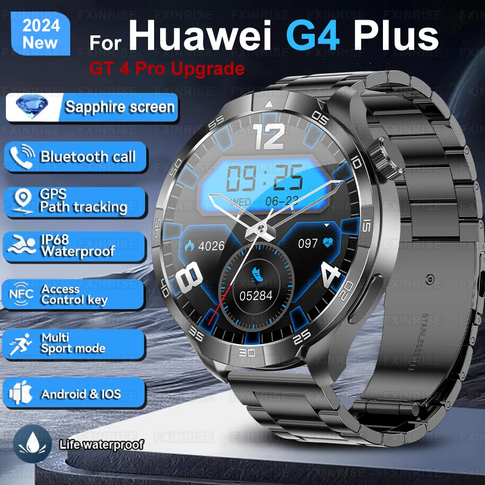 New Huawei Watch G4 Smart Watch Men Watch Ultra AMOLED HD Screen Bluetooth Call GPS Trajectory NFC Heart Rate Compass SmartWatch