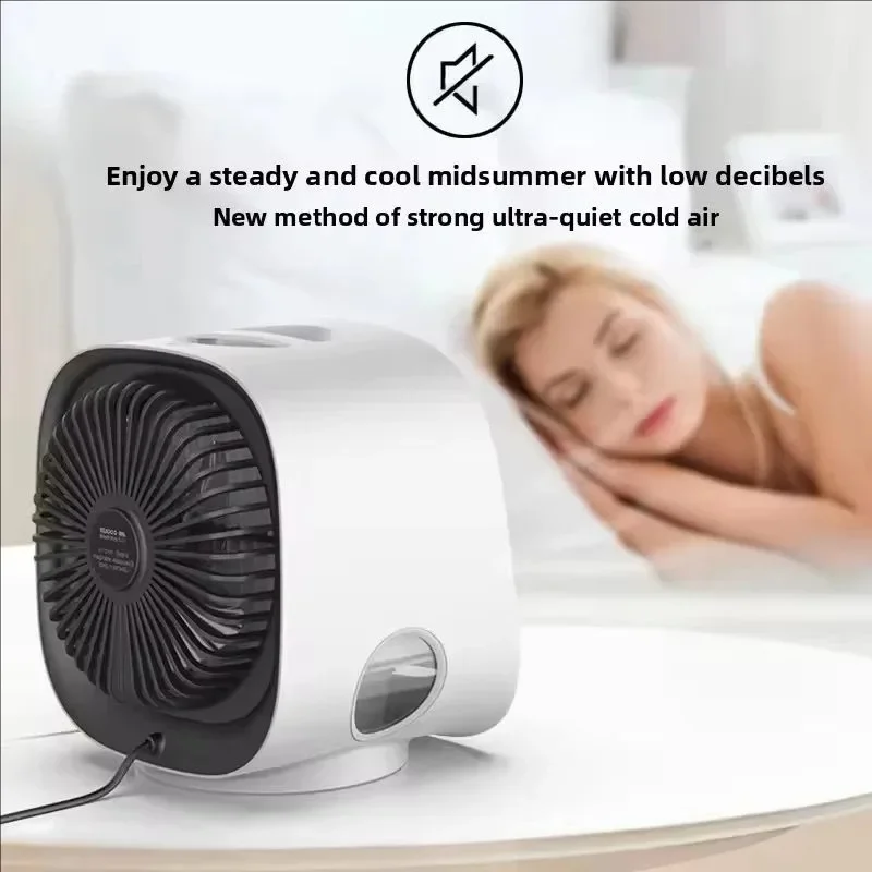 Mini indoor air cooling fan with spray portable household electric USB fan with cover protection spray desk fan