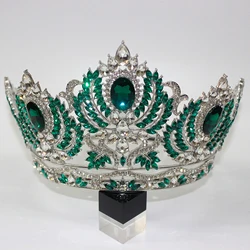 Coronas y Tiaras de novia para mujer, diadema de princesa barroca grande, diademas de diamantes de imitación brillantes, joyería para el cabello para fiesta de cumpleaños