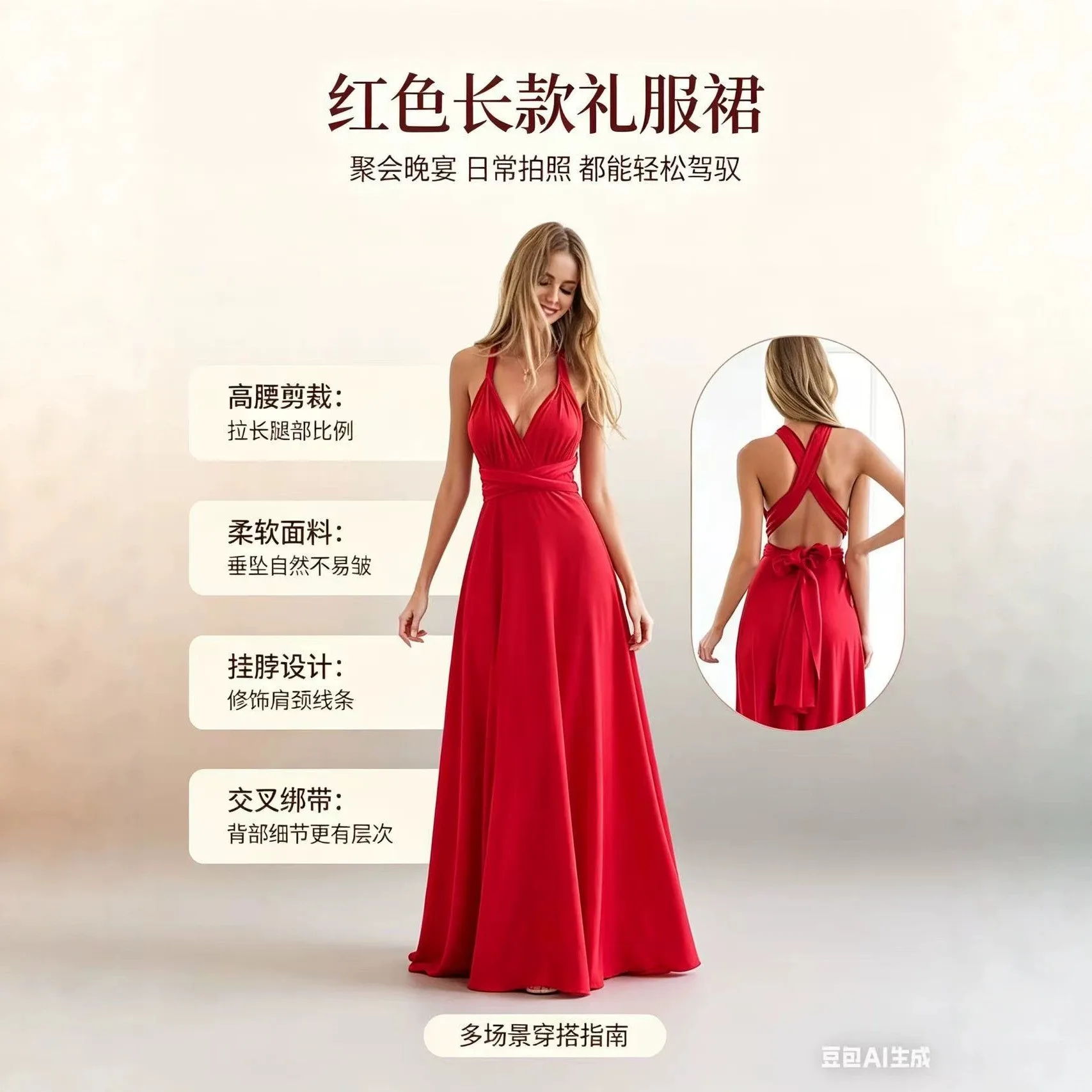 Women's Sleeveless Solid Color Crossover Tie Elastic Waist Midi Bodycon Dress for Wedding Guest Party Prom Bridesmaid Banquet