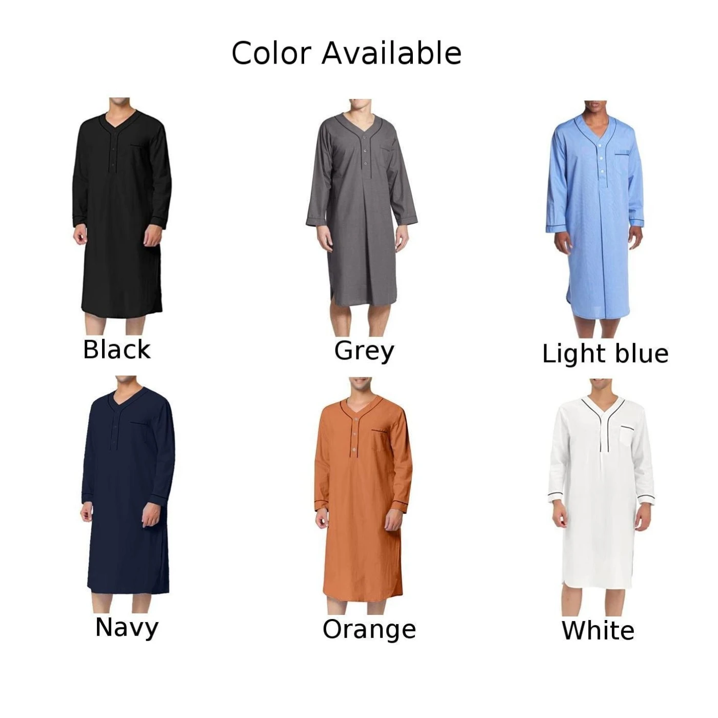 Baju Muslim Pria Lengan Panjang Jubba Arab Saudi Kaftan panjang jubah longgar Thobe