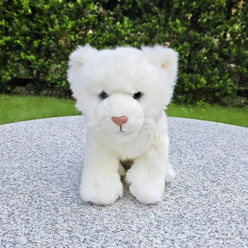 

L23cm Simulated Little Lion Plush Toy Super Cute White Lion Doll PP Cotton Kids Girl Birthday Gift
