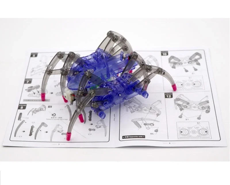 Nuevo Robot eléctrico modelo de araña DIY educativo 3D ensambla kits de juguetes para niños regalos de cumpleaños de Navidad