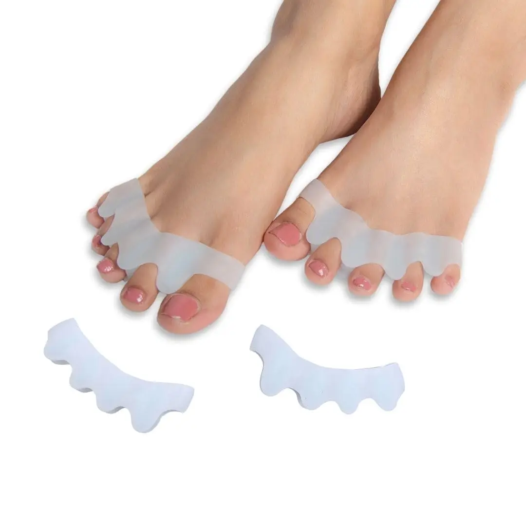 Silikon-Zehentrenner, Gel-Zehenpolster, Großzehenkorrektoren, Hallux-Valgus-Korrektoren, Yoga-Zehendehner, Hammerzehen, Hallux-Valgus, weiß