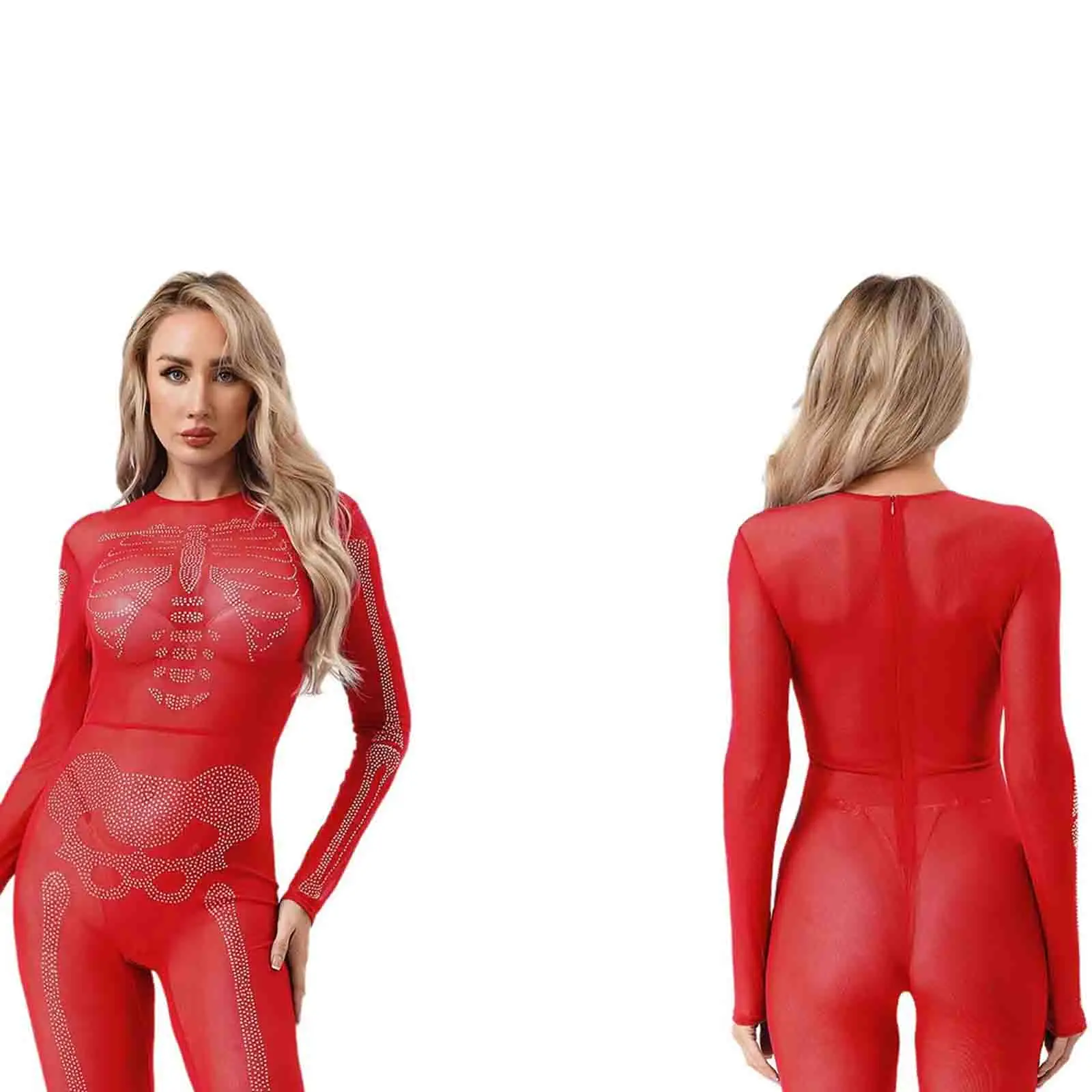 

Adult Women Sexy Bodysuits Nightwear Long Sleeve Body See-Through Sheer Mesh Bodysuit for Bikini Swimsuits Cover Up Beachwear