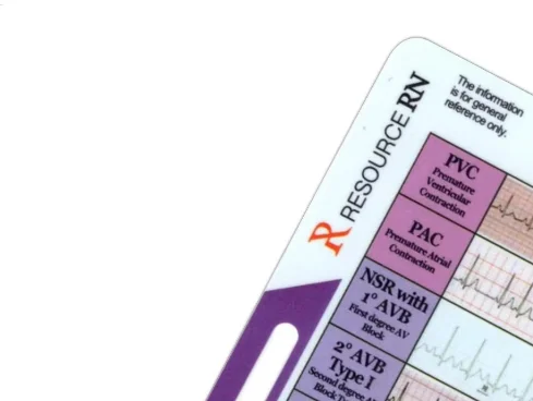 ECG/EKG Rhythm Pocket Card Rhythm Telemetry Interpretation Card EKG Rhythm Interpretation Badge Card for Health Care