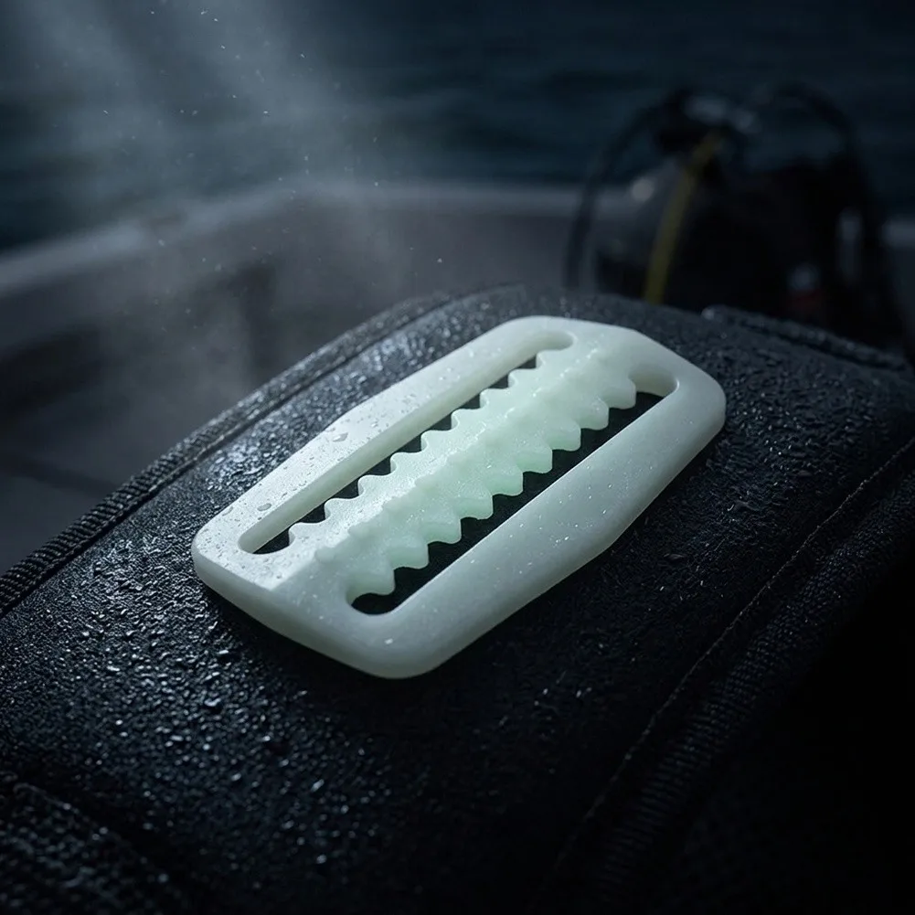 4pcs Glow in the Dark Webbing Stopper for 50mm For BCD Straps with Precision Fit and Low-Light Visibility Function