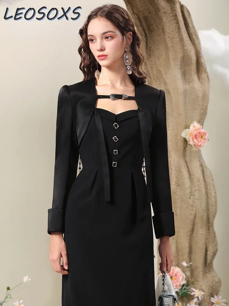 

2023 Early Autumn New Design Sense Fashion Irregular with Personality Waistcoat Coat Women Office Lady Black Jacket Coats Ladies