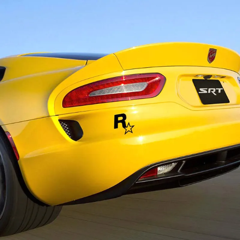 JDM R ستار ملصقات تعديل لعبة كهربائية الطرفية GTA5 سرعة ملصق الثلاثي نافذة ملصق غطاء خزان الوقود ملصق 1 قطعة #6