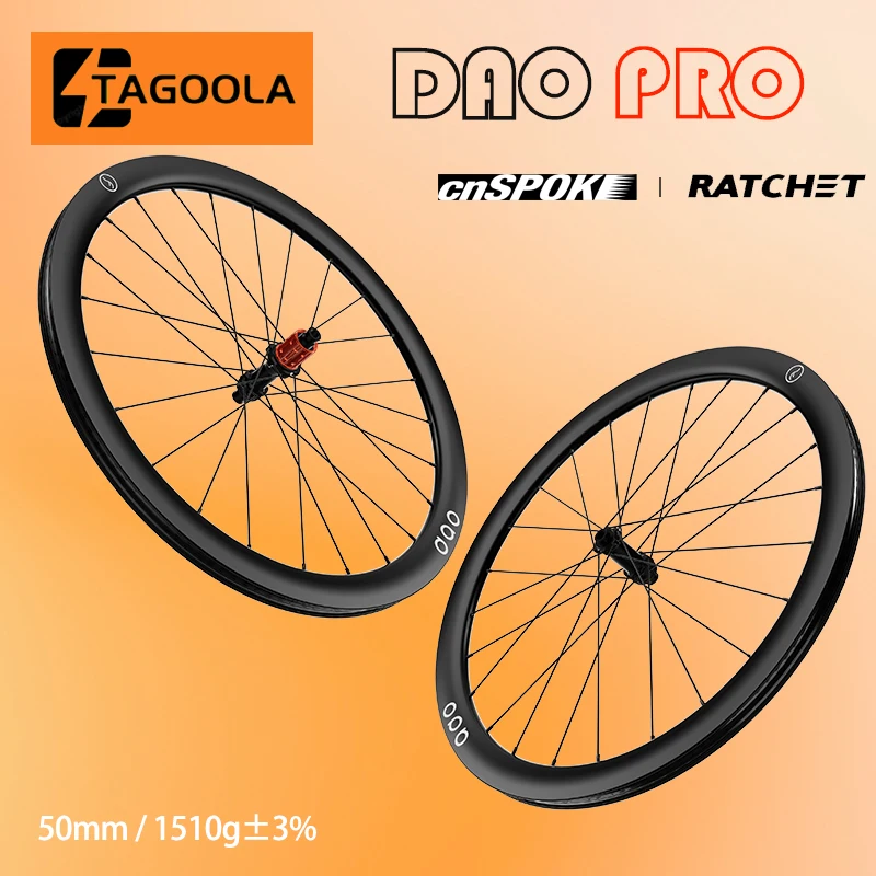 DAO50PRO Carbon Wheelset Disc 700c Road Bike Wheelset Rim Height 50mm 36T CN Aero Spokes Bicycle Wheel Quality Road Brake Wheels 