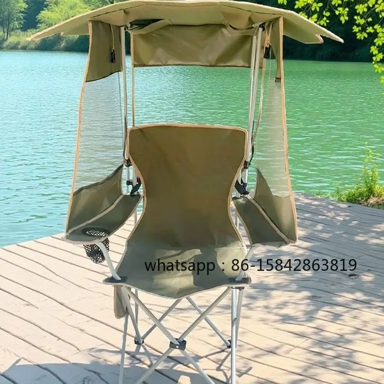 Portable Fishing Folding Chair, Beach/outdoor/sunshade Rainproof Camping Chair, Portable, Casual