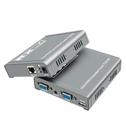 200M VGA KVM Extender over IP RJ45 Ethernet Cat5e/6 Cable VGA USB KVM extender 1 TX to Many RX via Switch Support Mouse Keyboard