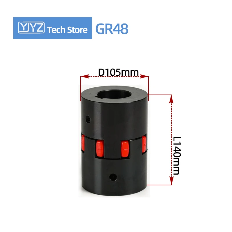 

45 Steel Material Star Elasticity Coupling XL6 Plum High Torque Coupler Size is D=105 L=140 D1&D2 at 15-60MM Choose