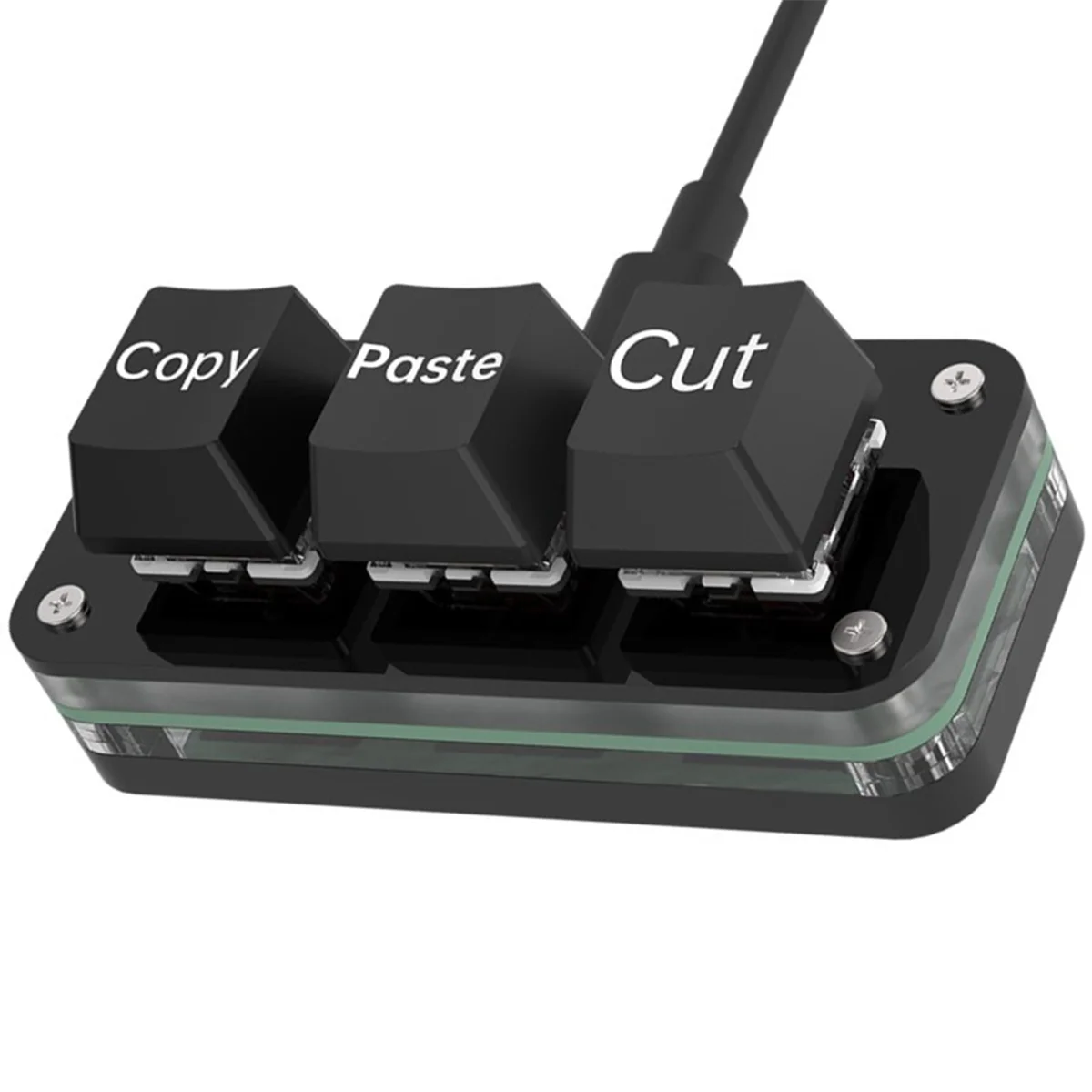 Keyboard Mini Pemrograman Makro 3 Tombol Populer untuk Photoshop Gaming Black A