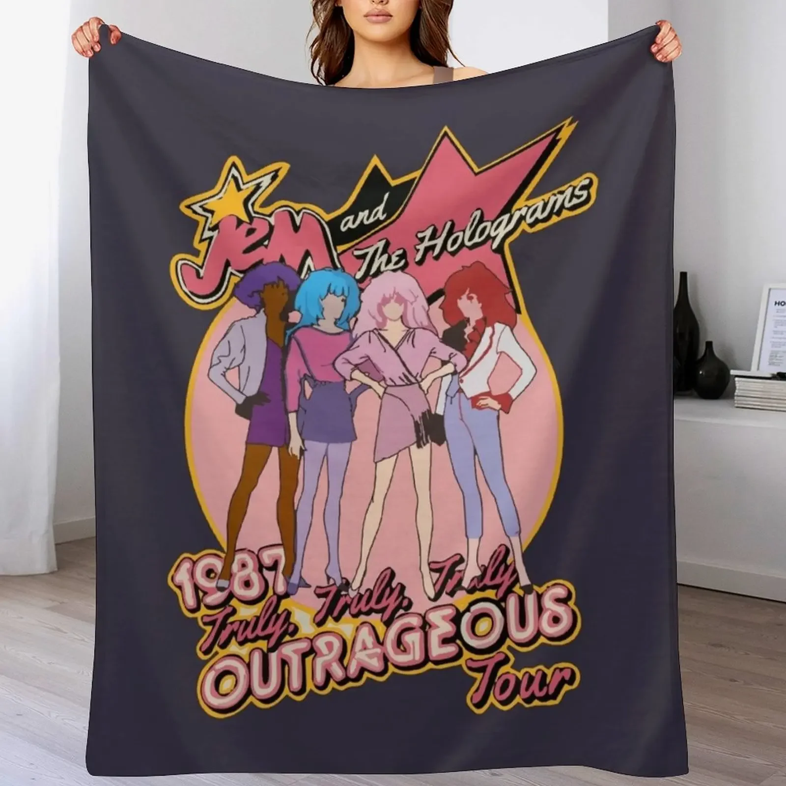 Reveal The Secret Jem And The Holograms Gifts For Music Fan Throw Blanket Furry Flannels Blankets