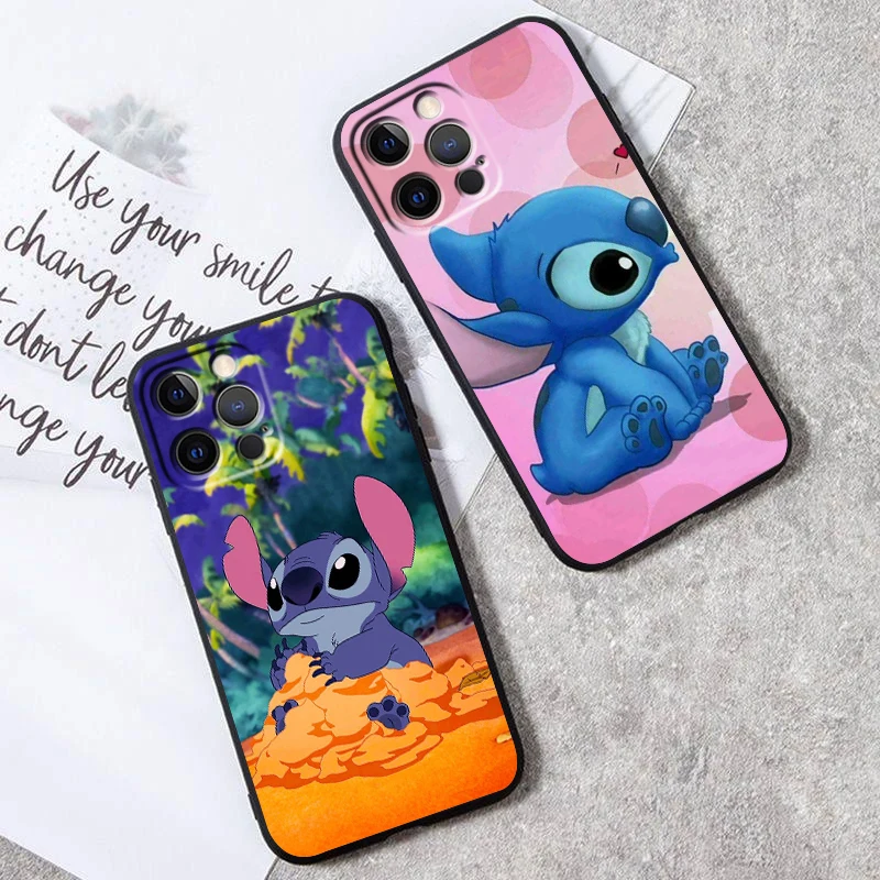 Stitch Abomination Monster For iPhone 15 14 13 12 11 XS XR X 8 7 SE Pro Max Plus Mini Black Soft Phone Case