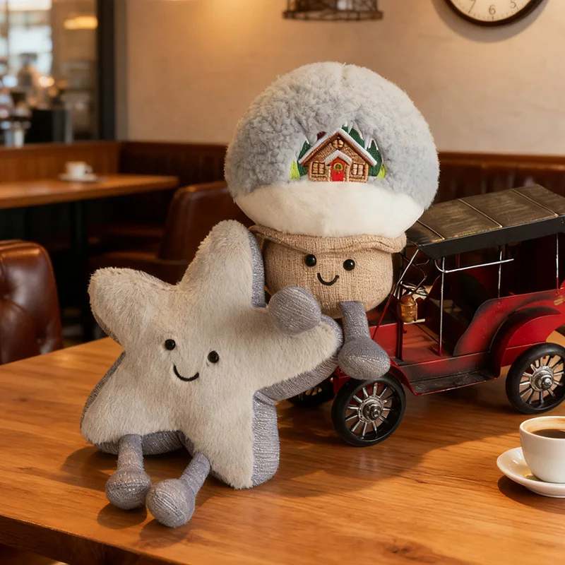 Jc أفخم دمية شجرة عيد الميلاد دمية كرة الثلج على ظهره سحر قلادة أفخم سطح المكتب الحلي المفاتيح لعبة عصرية مفاجأة هدية عيد الميلاد