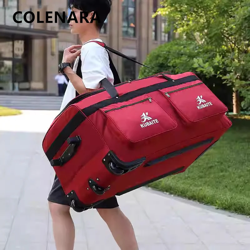 KLQDZMS 36"40 Zoll Rollkoffer Übergroße Kapazität Trolley Tasche Kombination Box Warenkorb Stil Reisetasche Oxford Stoff Gepäck