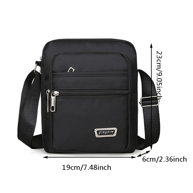 Men Nylon Shoulder Bag Messenger Bag Casual Waterproof Nylon Zipper Pocket Handbag Fashion Tote Travel Male Crossbody Bags