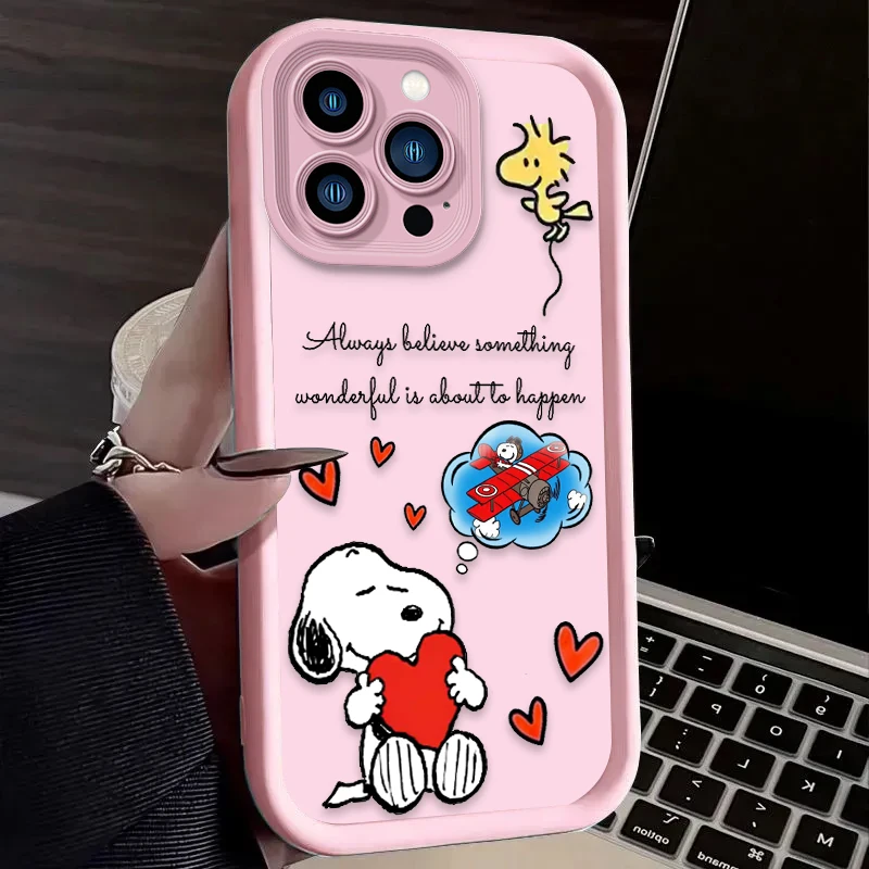 Cute Snoopy Vintage Comic Style Soft Phone Case for IPhone 17 Air 16 16E 15 14 13 12 11 Pro Max X XS X S Max XR SE 2020 SE4 7 8 view 5