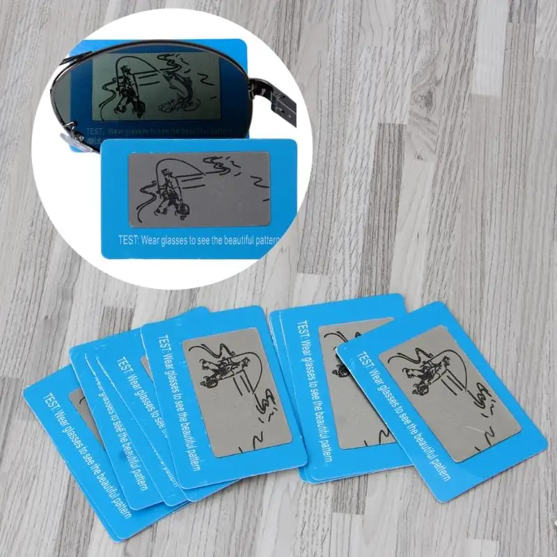 K3kd 10pcs/set perbyopic Glassesサングラス偏光テストカードシェードテストカードサングラス偏光レンズ