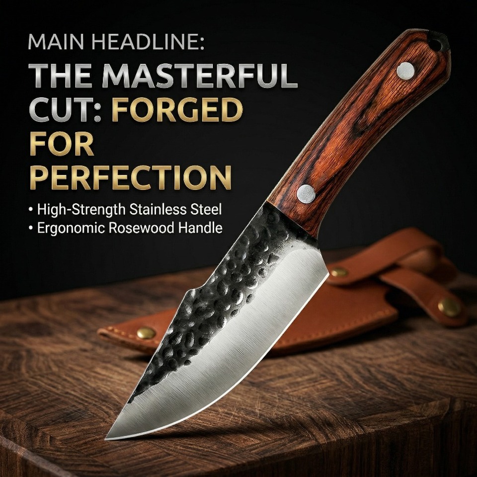  Premium All-Purpose Kitchen Knife, Forged Chef’s Knife, Forged Multi-Function Knife, Extra-Sharp Thickened Blade for Slicing 